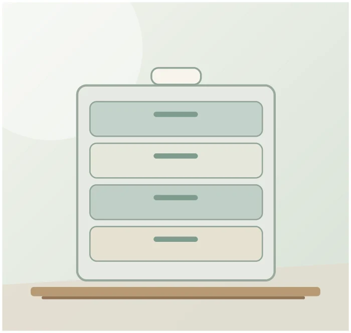 Illustrative concept showing how this kind of product may be used; not an authentic photo of CTIME 4-Tier Medicine Organizer with Handle