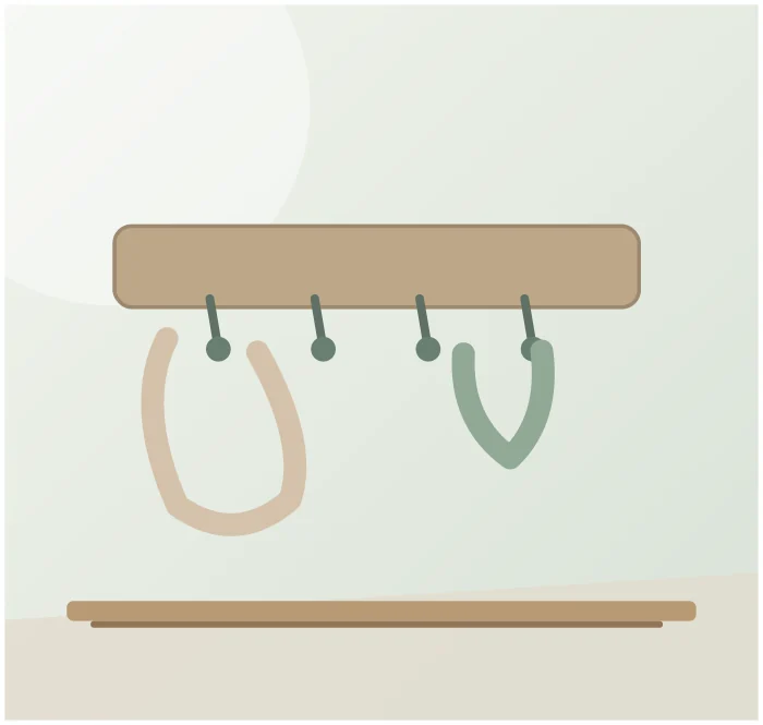 Illustrative concept showing how this kind of product may be used; not an authentic photo of VelnixArvone Fold-Away Wall Hook Rack — Natural Beech